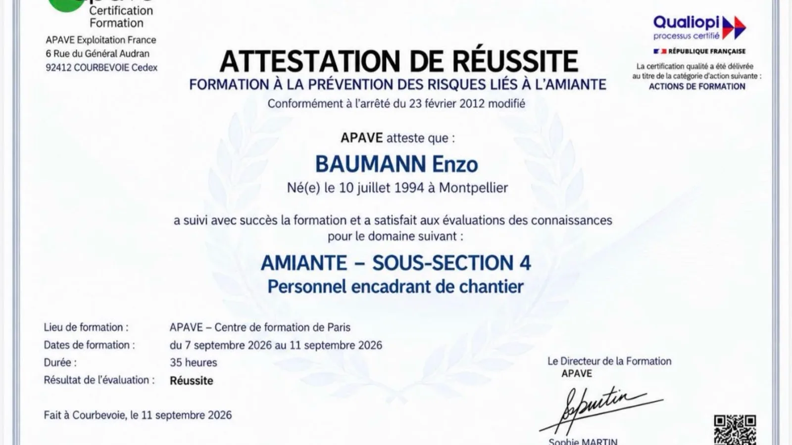 Certificat